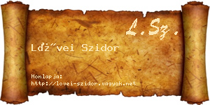 Lövei Szidor névjegykártya